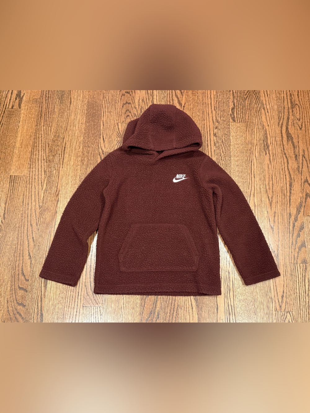 Nike Boys’ 6-7 Maroon Fleece/Sherpa Hoodie